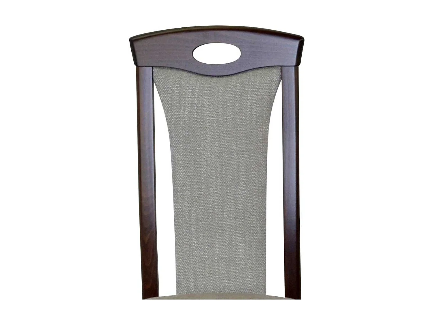 Stühle Nussbaumfarben Bezug Hellgrau hoher Lehne (2er Set)