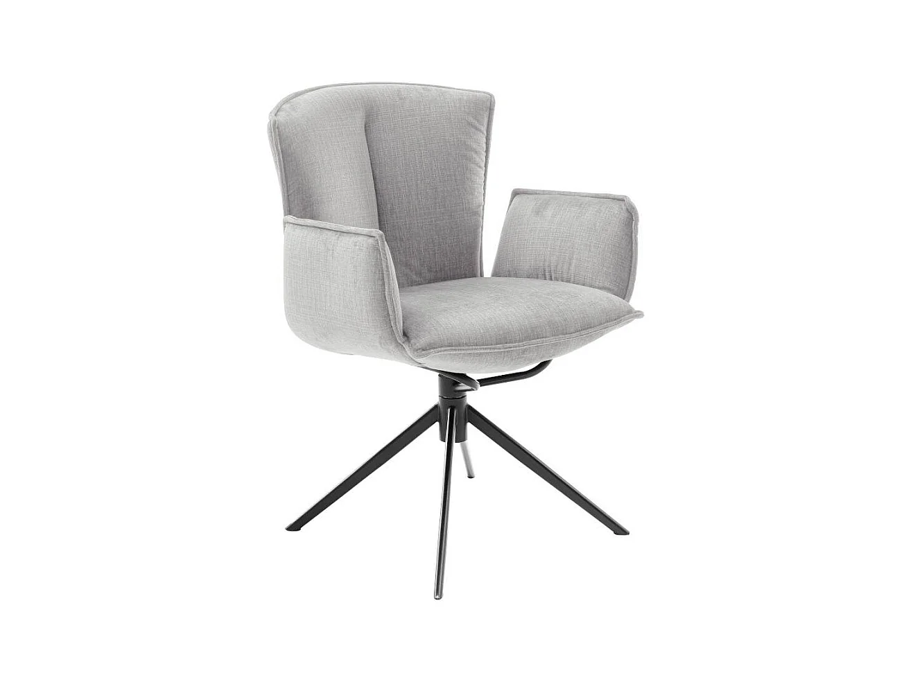 Armstuhl Wohnzimmerstuhl in Hellgrau mit Gestell aus Metall (2er Set)