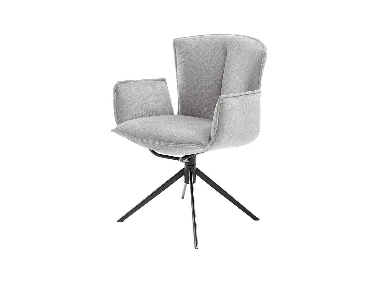 Armstuhl Wohnzimmerstuhl in Hellgrau mit Gestell aus Metall (2er Set)