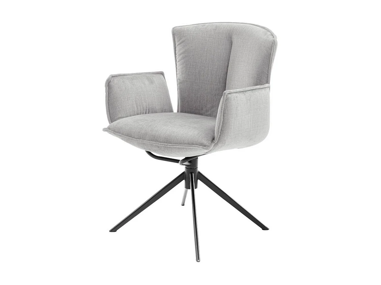 Armstuhl Wohnzimmerstuhl in Hellgrau mit Gestell aus Metall (2er Set)