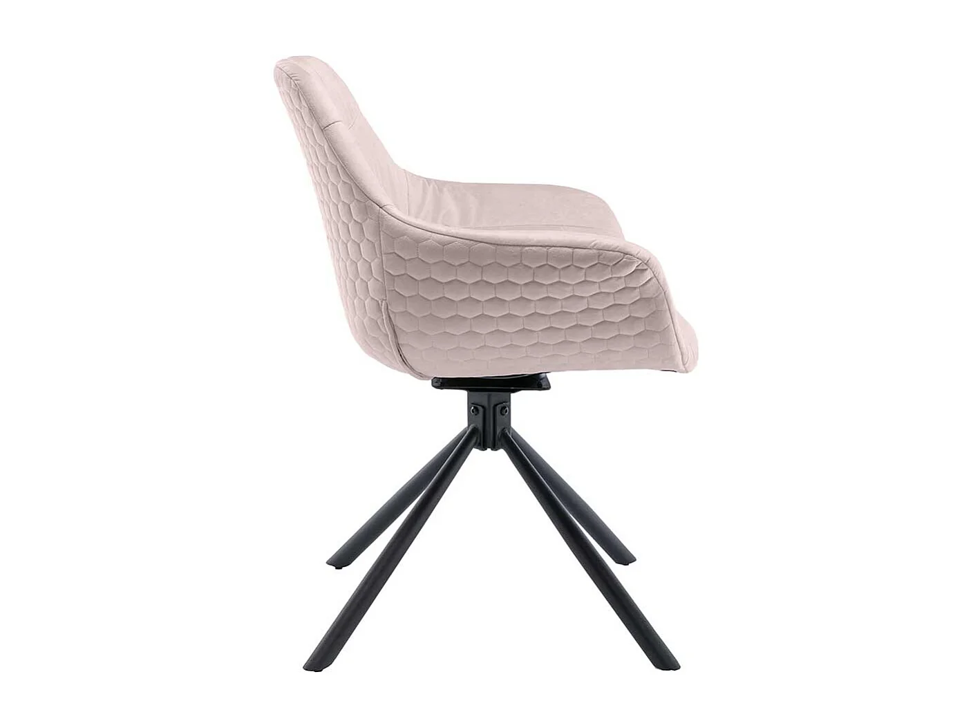 Rosa Esszimmerstuhl drehbar in modernem Design Armlehnen