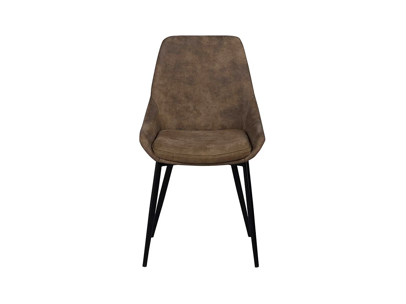 Esstischstuhl Set in Braun Microfaser Metall (2er Set)