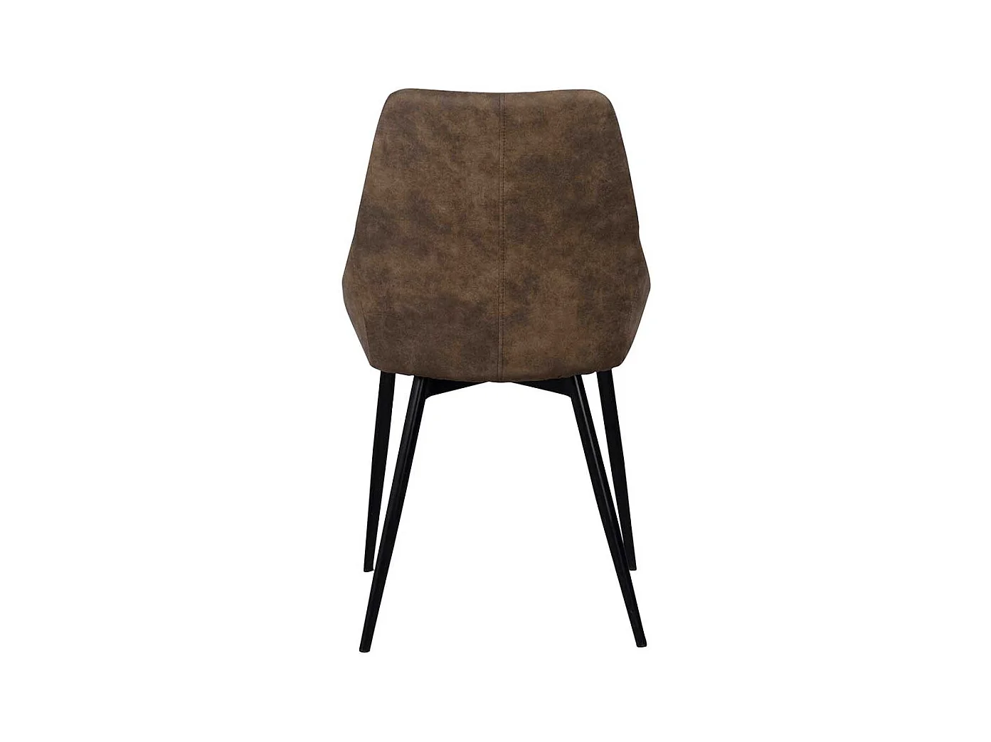 Esstischstuhl Set in Braun Microfaser Metall (2er Set)