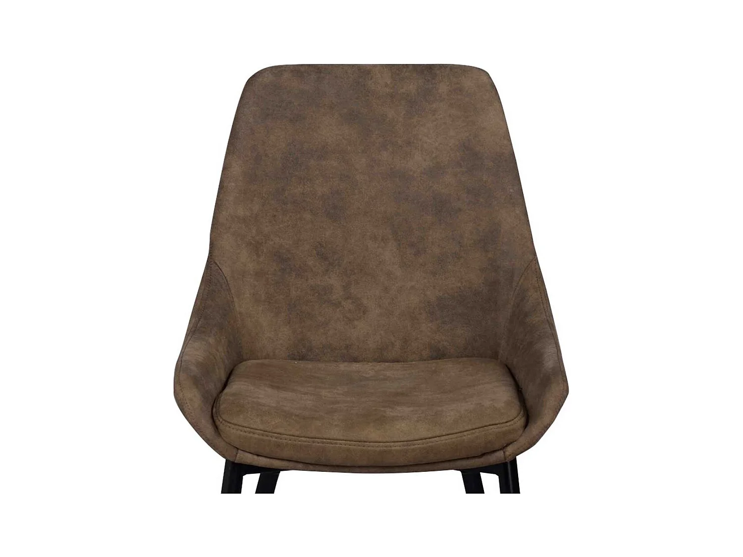 Esstischstuhl Set in Braun Microfaser Metall (2er Set)