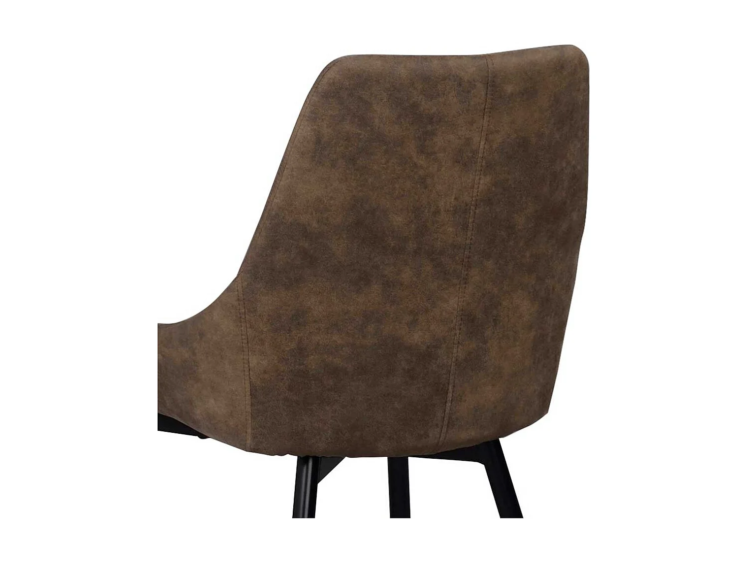 Esstischstuhl Set in Braun Microfaser Metall (2er Set)