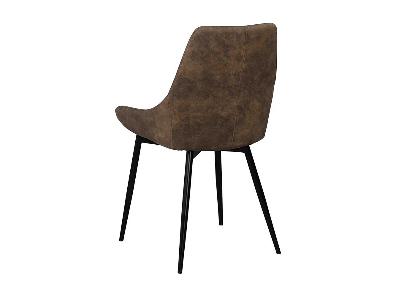 Esstischstuhl Set in Braun Microfaser Metall (2er Set)