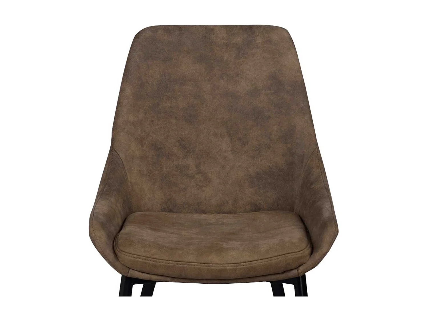 Esstischstuhl Set in Braun Microfaser Metall (2er Set)