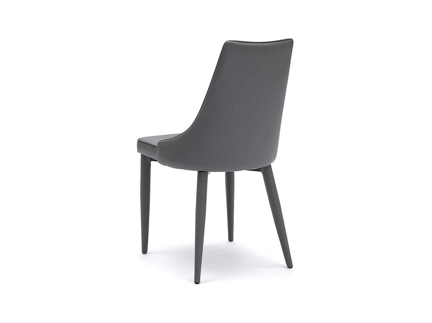 Polsterstuhl in Dunkelgrau Kunstleder (2er Set)