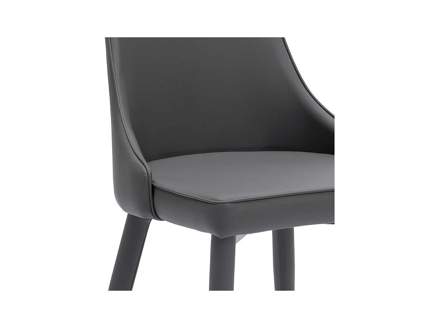 Polsterstuhl in Dunkelgrau Kunstleder (2er Set)