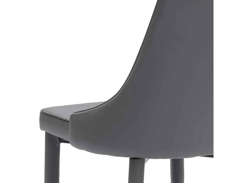 Polsterstuhl in Dunkelgrau Kunstleder (2er Set)