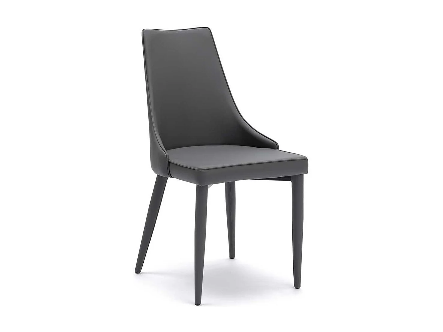 Polsterstuhl in Dunkelgrau Kunstleder (2er Set)
