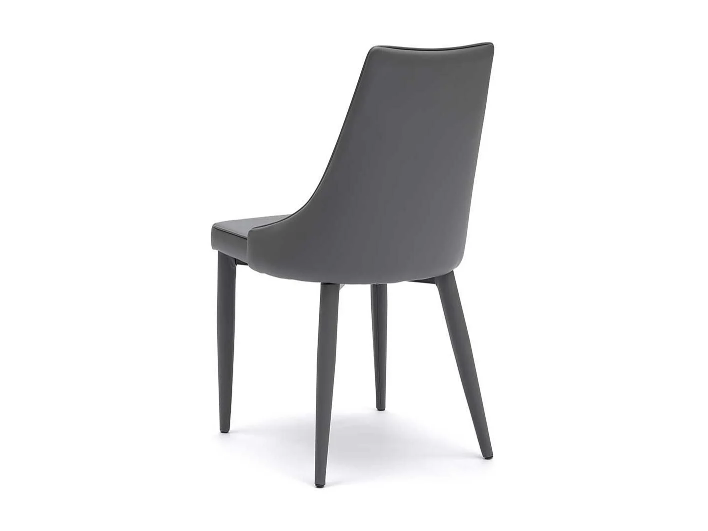 Polsterstuhl in Dunkelgrau Kunstleder (2er Set)