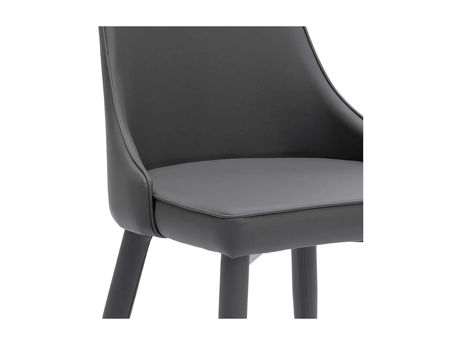 Polsterstuhl in Dunkelgrau Kunstleder (2er Set)