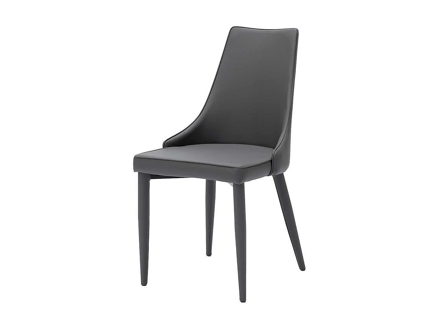 Polsterstuhl in Dunkelgrau Kunstleder (2er Set)