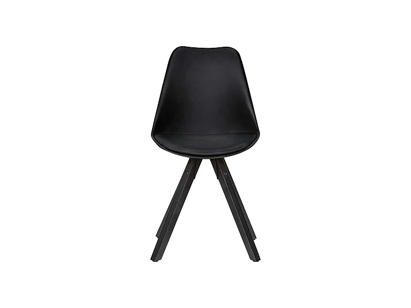 Design Schalenstühle in Schwarz Massivholzgestell (2er Set)