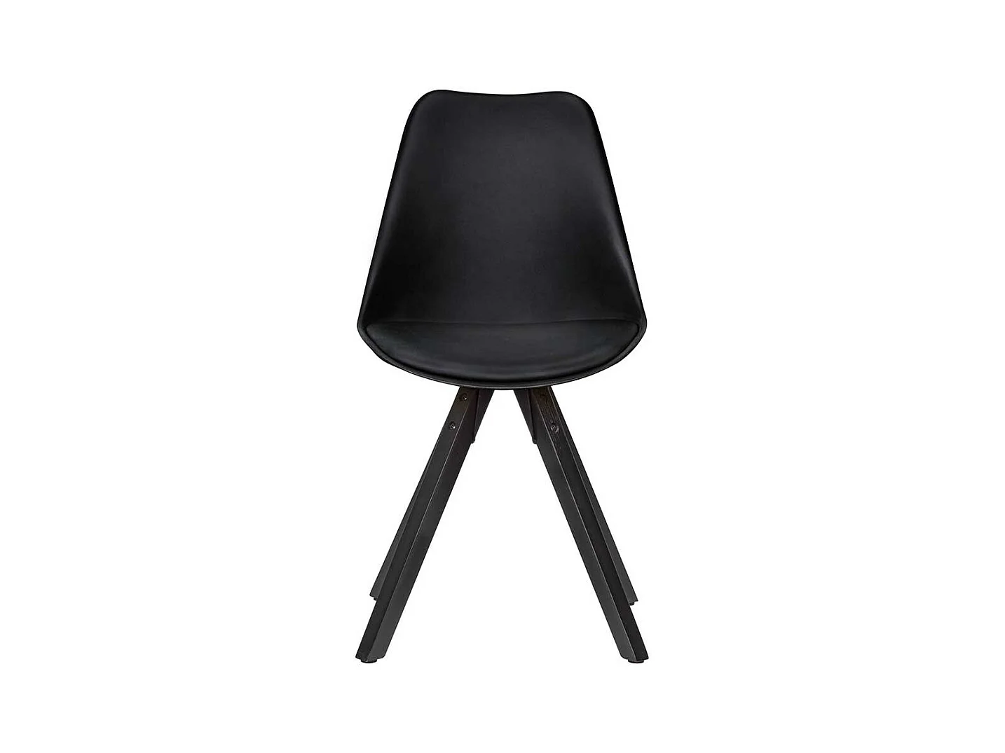 Design Schalenstühle in Schwarz Massivholzgestell (2er Set)