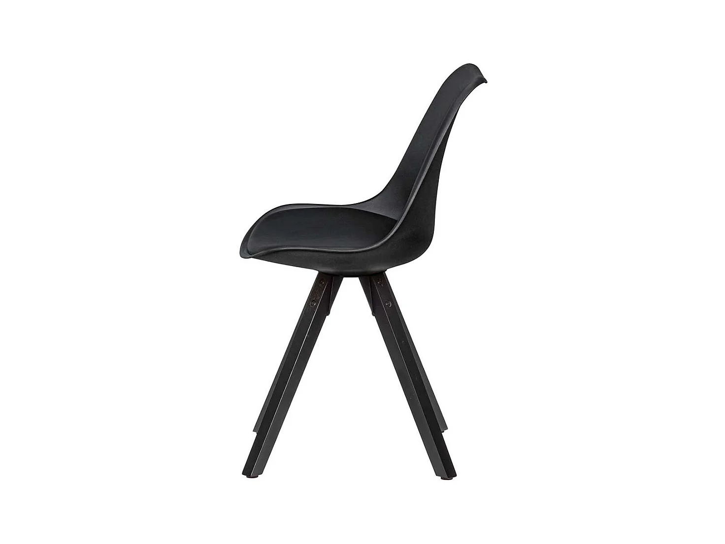 Design Schalenstühle in Schwarz Massivholzgestell (2er Set)