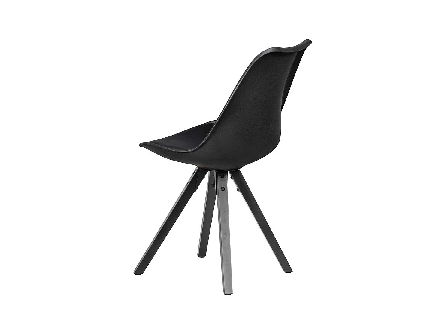 Design Schalenstühle in Schwarz Massivholzgestell (2er Set)