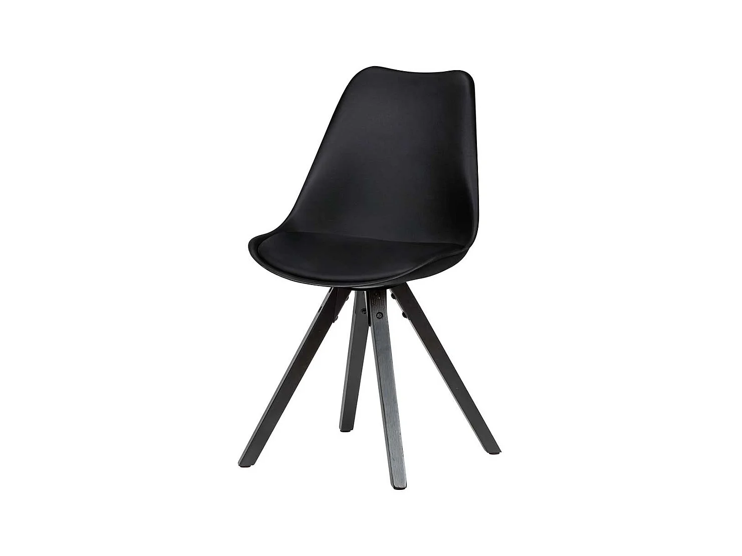 Design Schalenstühle in Schwarz Massivholzgestell (2er Set)