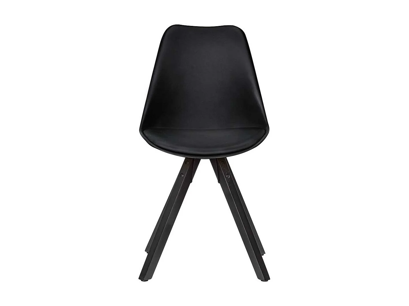 Design Schalenstühle in Schwarz Massivholzgestell (2er Set)