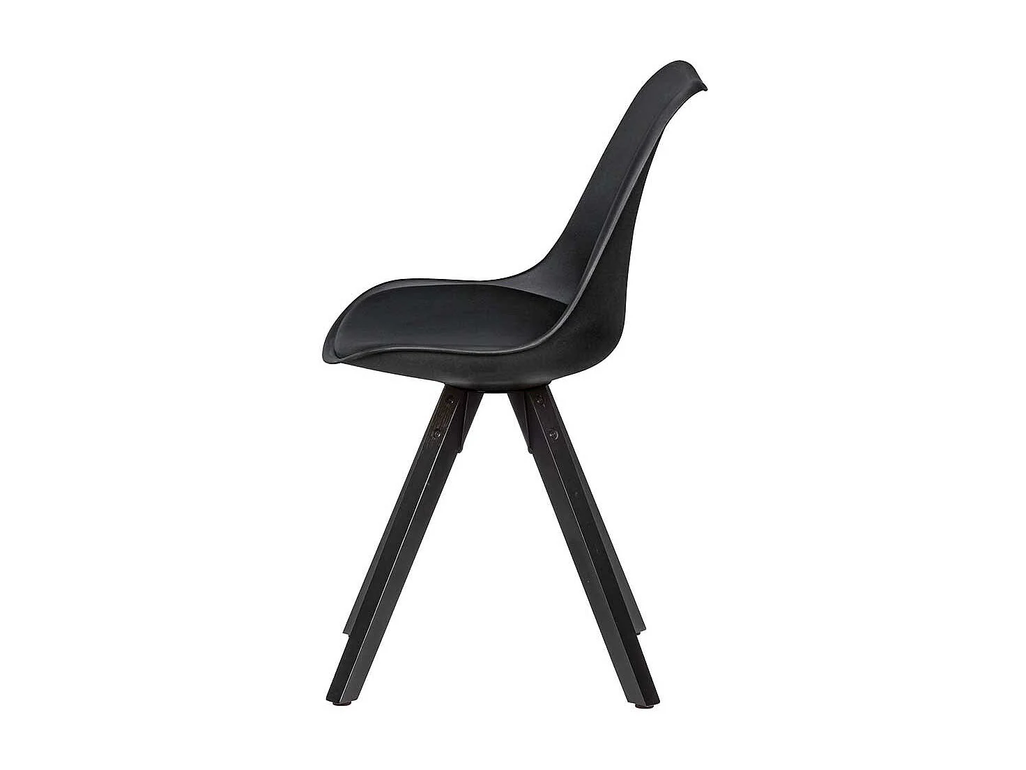 Design Schalenstühle in Schwarz Massivholzgestell (2er Set)