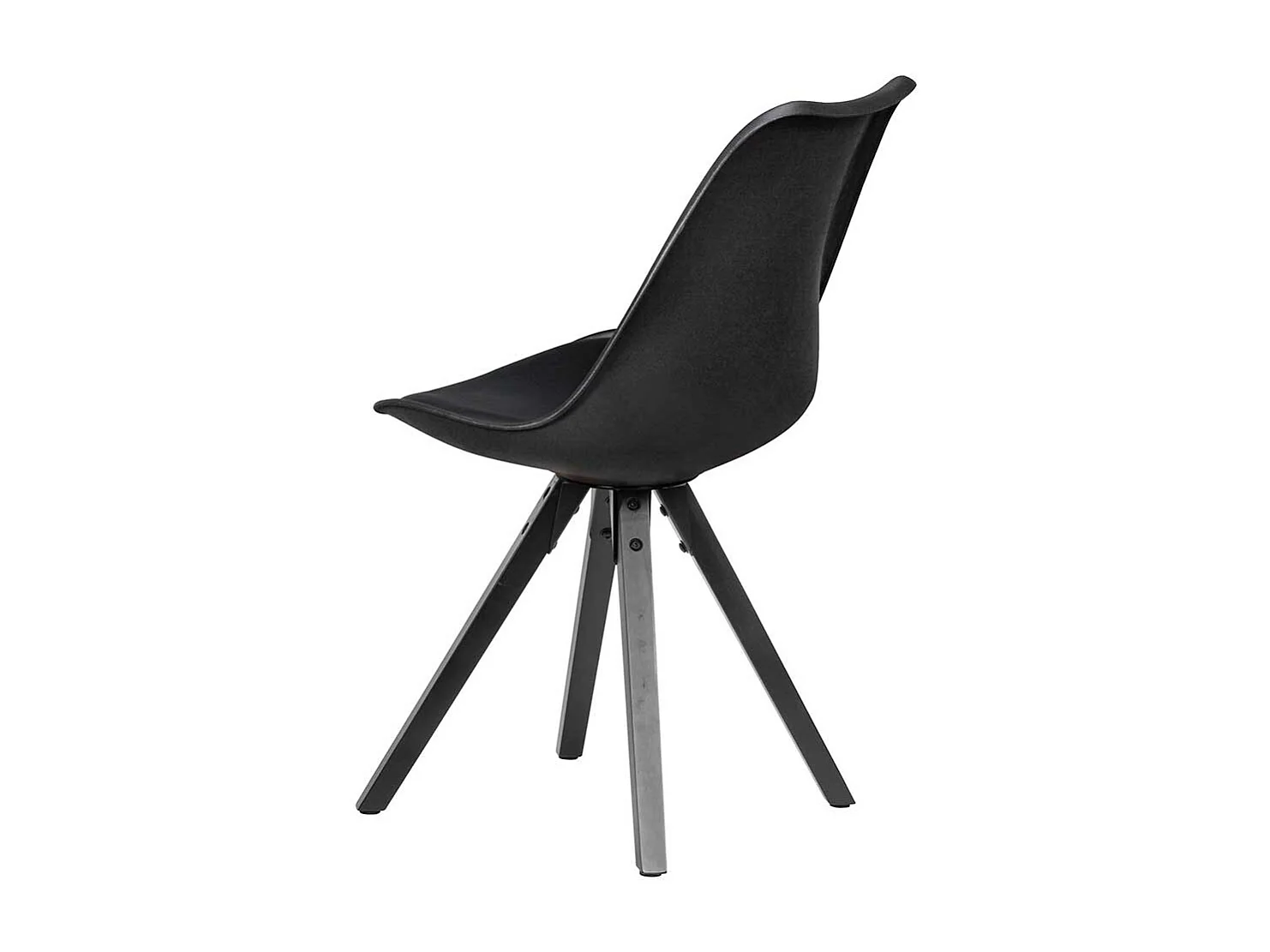 Design Schalenstühle in Schwarz Massivholzgestell (2er Set)