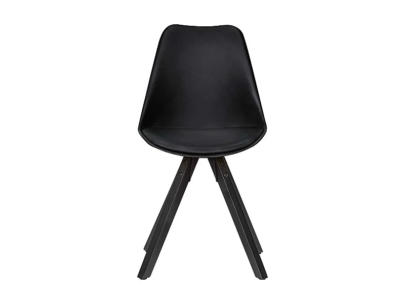 Design Schalenstühle in Schwarz Massivholzgestell (2er Set)