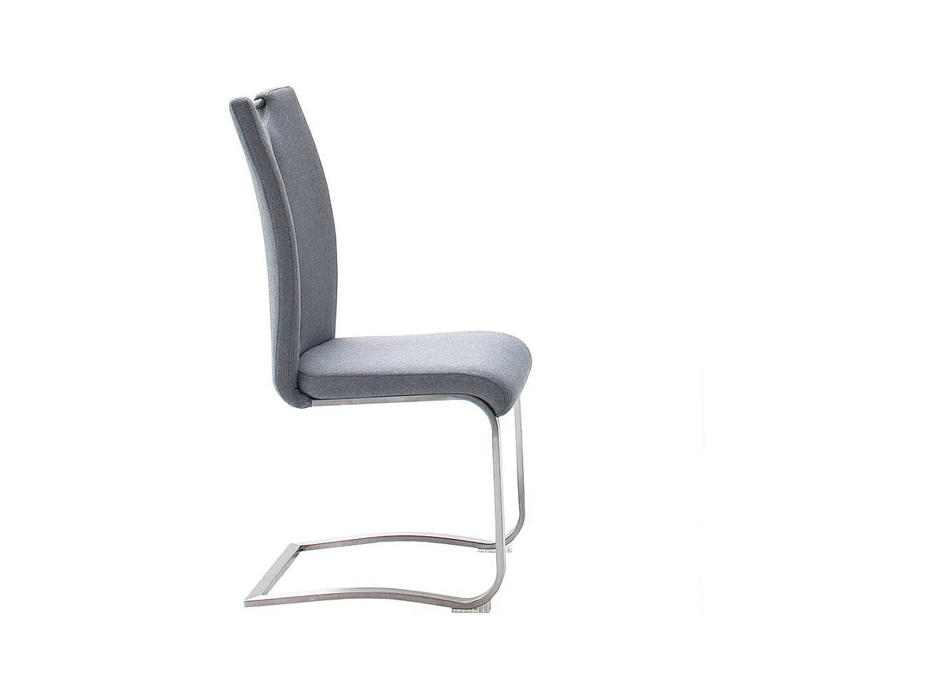 Freischwingerstühle in Hellgrau Stoff hoher Lehne (2er Set)