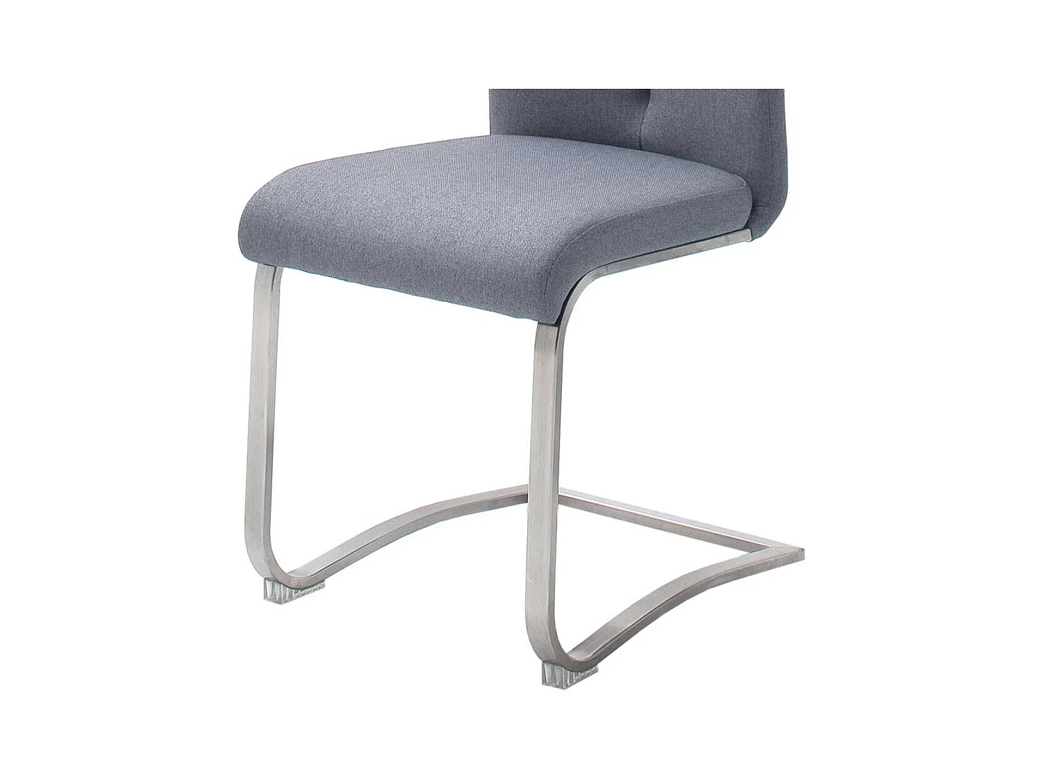 Freischwingerstühle in Hellgrau Stoff hoher Lehne (2er Set)