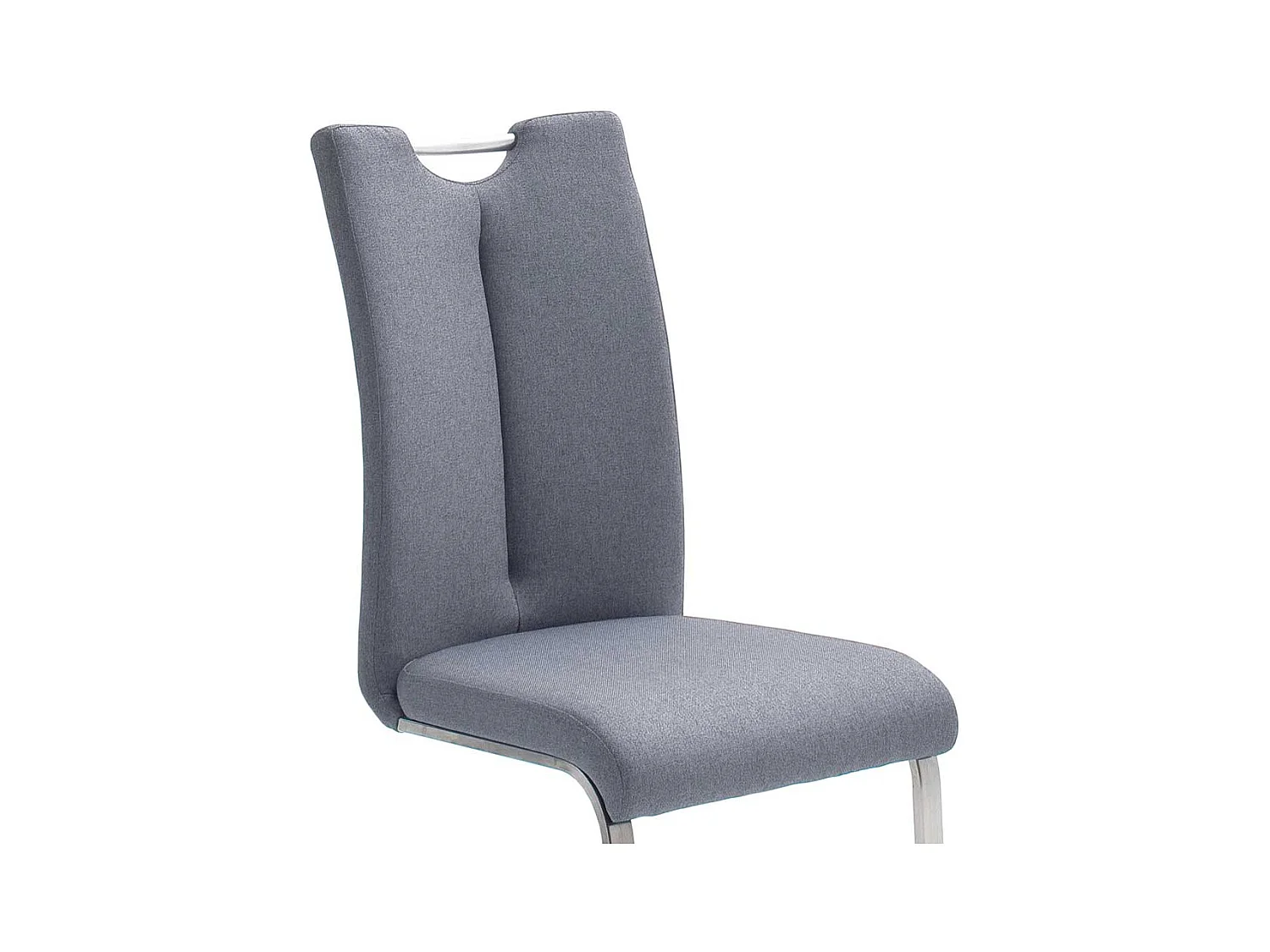 Freischwingerstühle in Hellgrau Stoff hoher Lehne (2er Set)