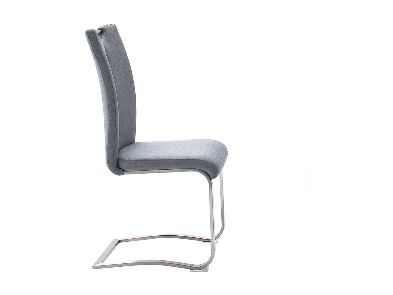 Freischwingerstühle in Hellgrau Stoff hoher Lehne (2er Set)