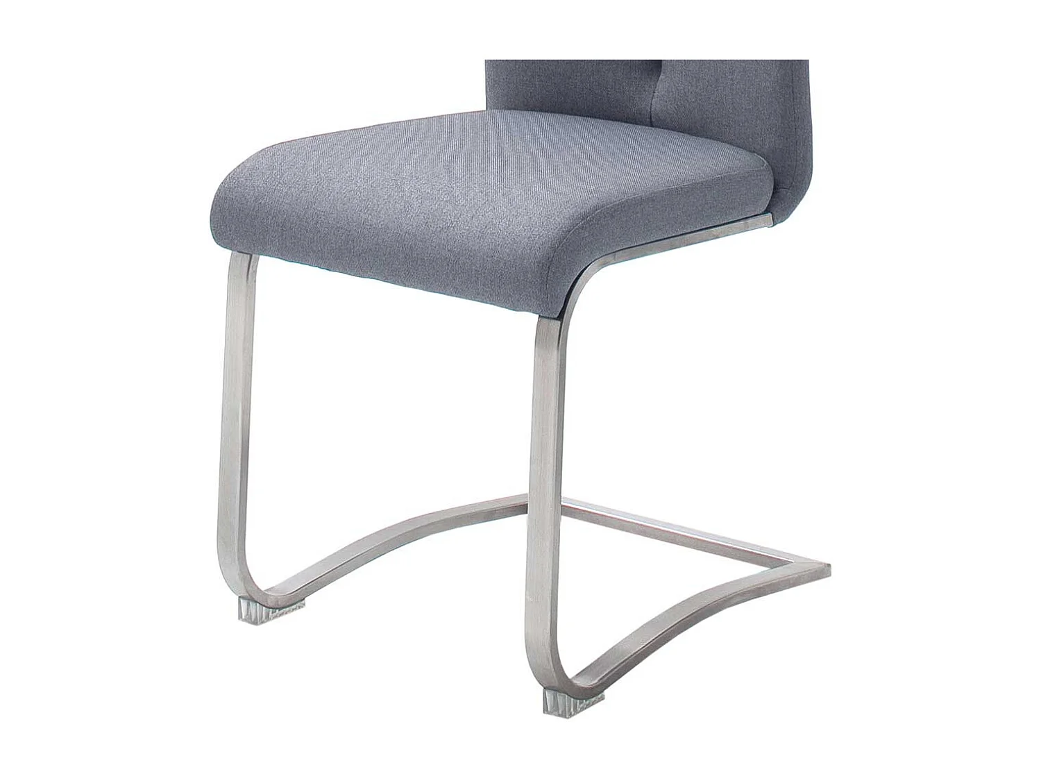 Freischwingerstühle in Hellgrau Stoff hoher Lehne (2er Set)