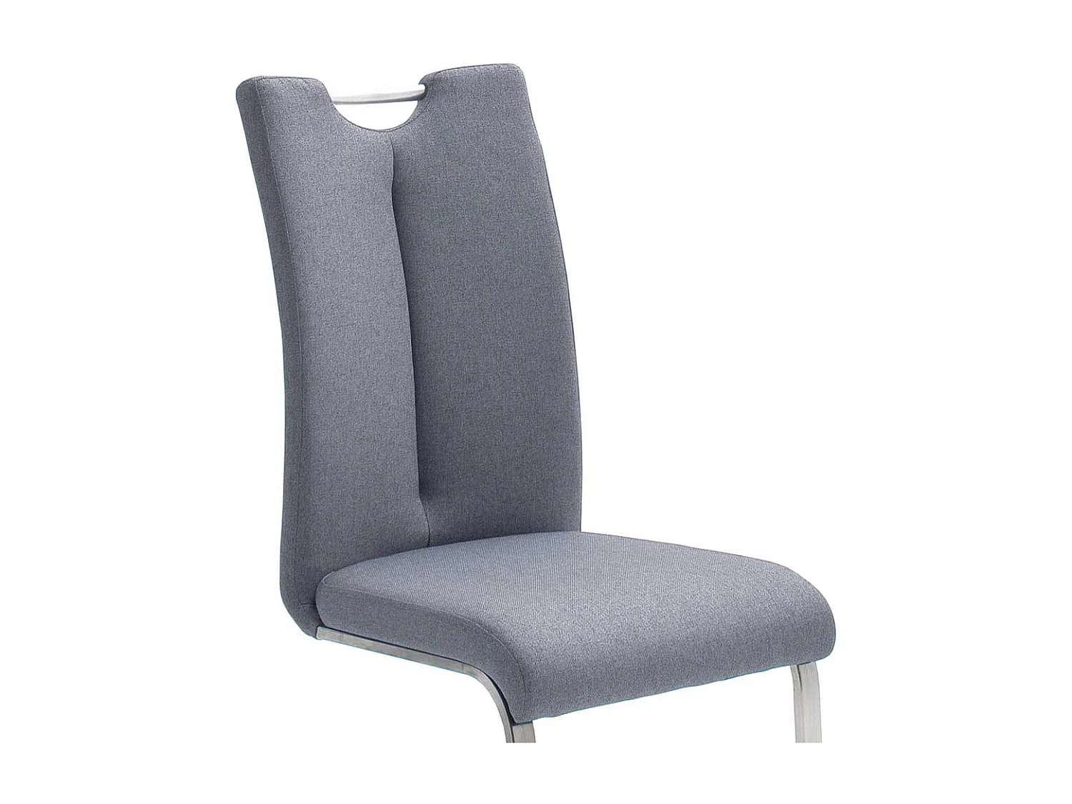 Freischwingerstühle in Hellgrau Stoff hoher Lehne (2er Set)