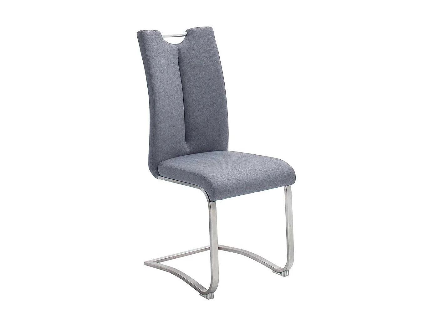 Freischwingerstühle in Hellgrau Stoff hoher Lehne (2er Set)