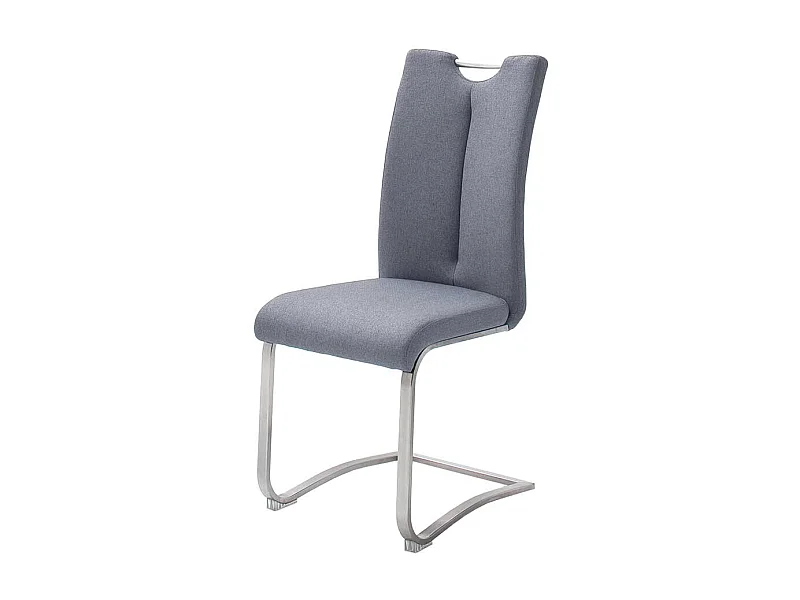 Freischwingerstühle in Hellgrau Stoff hoher Lehne (2er Set)