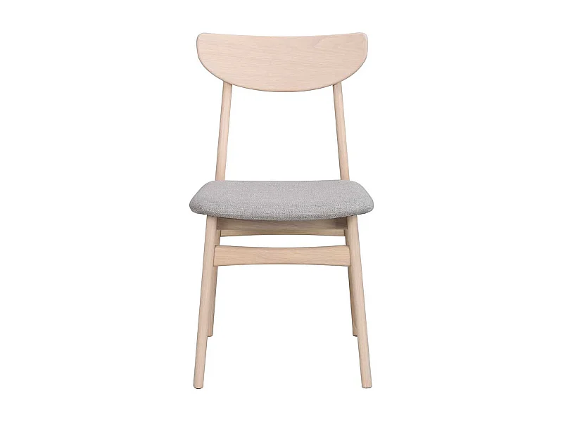 Skandi Stühle in Hellgrau Stoff Holz White Wash (2er Set)