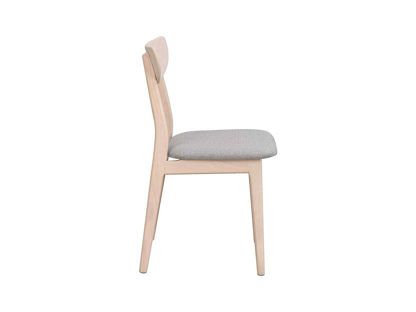 Skandi Stühle in Hellgrau Stoff Holz White Wash (2er Set)