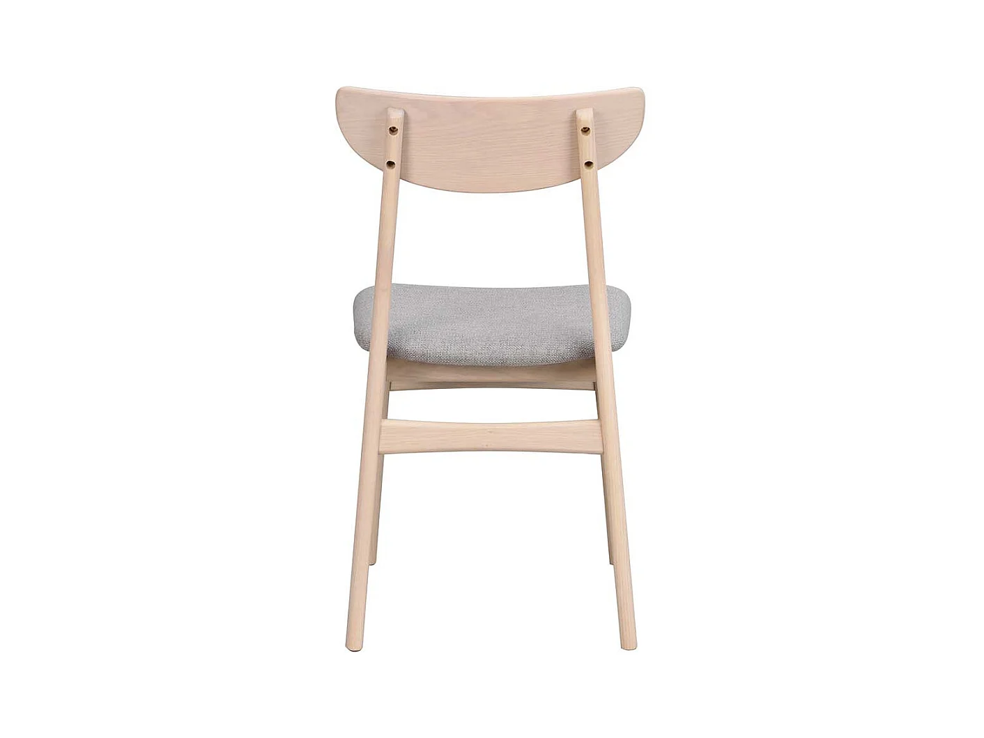 Skandi Stühle in Hellgrau Stoff Holz White Wash (2er Set)
