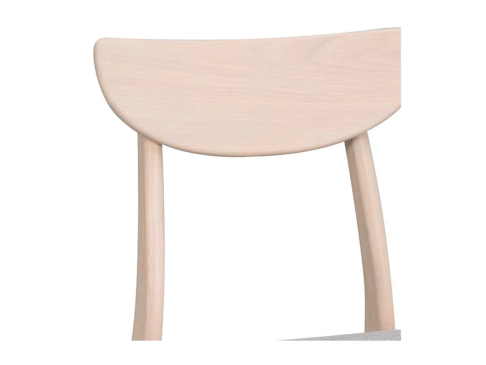 Skandi Stühle in Hellgrau Stoff Holz White Wash (2er Set)
