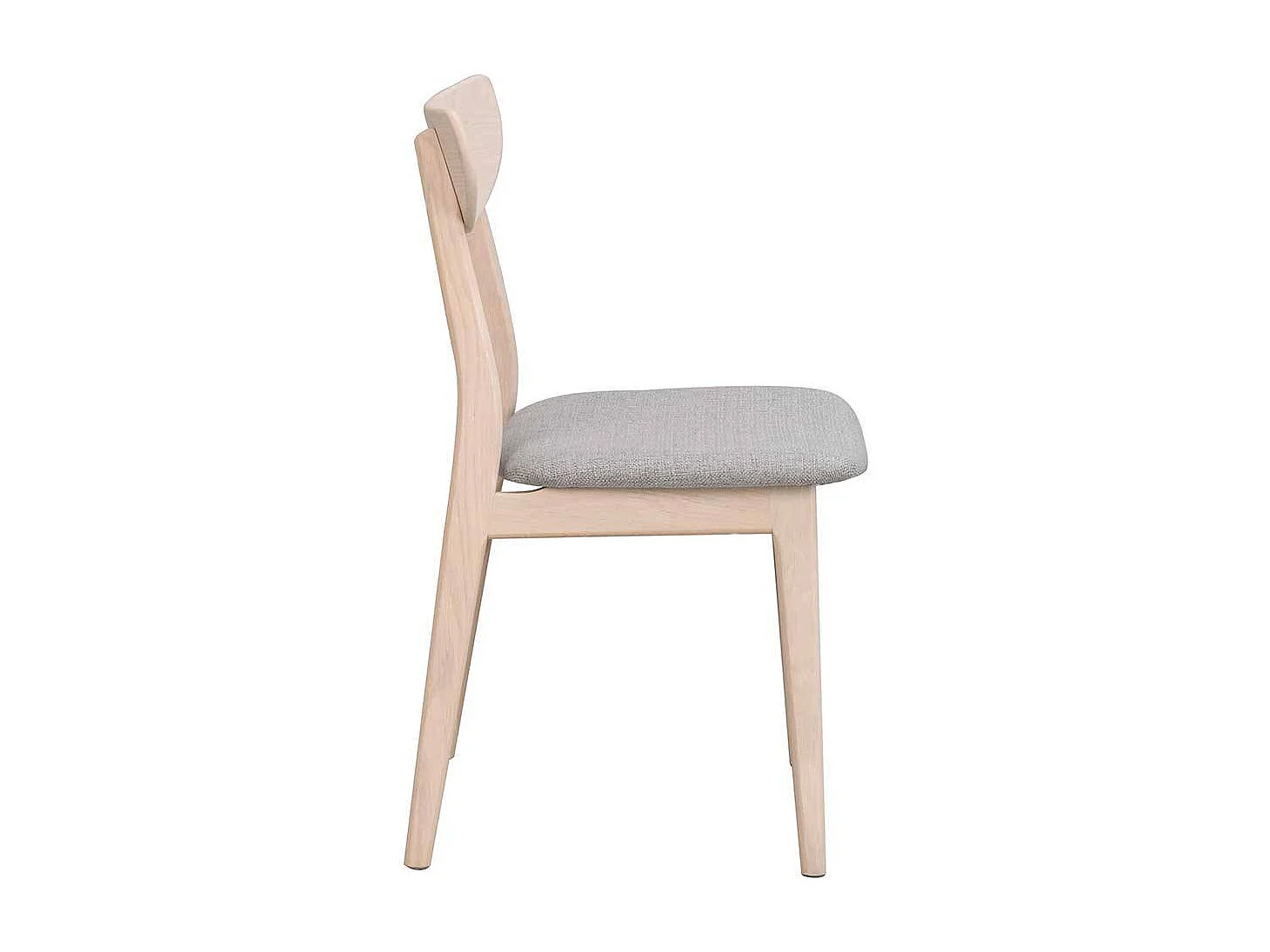 Skandi Stühle in Hellgrau Stoff Holz White Wash (2er Set)