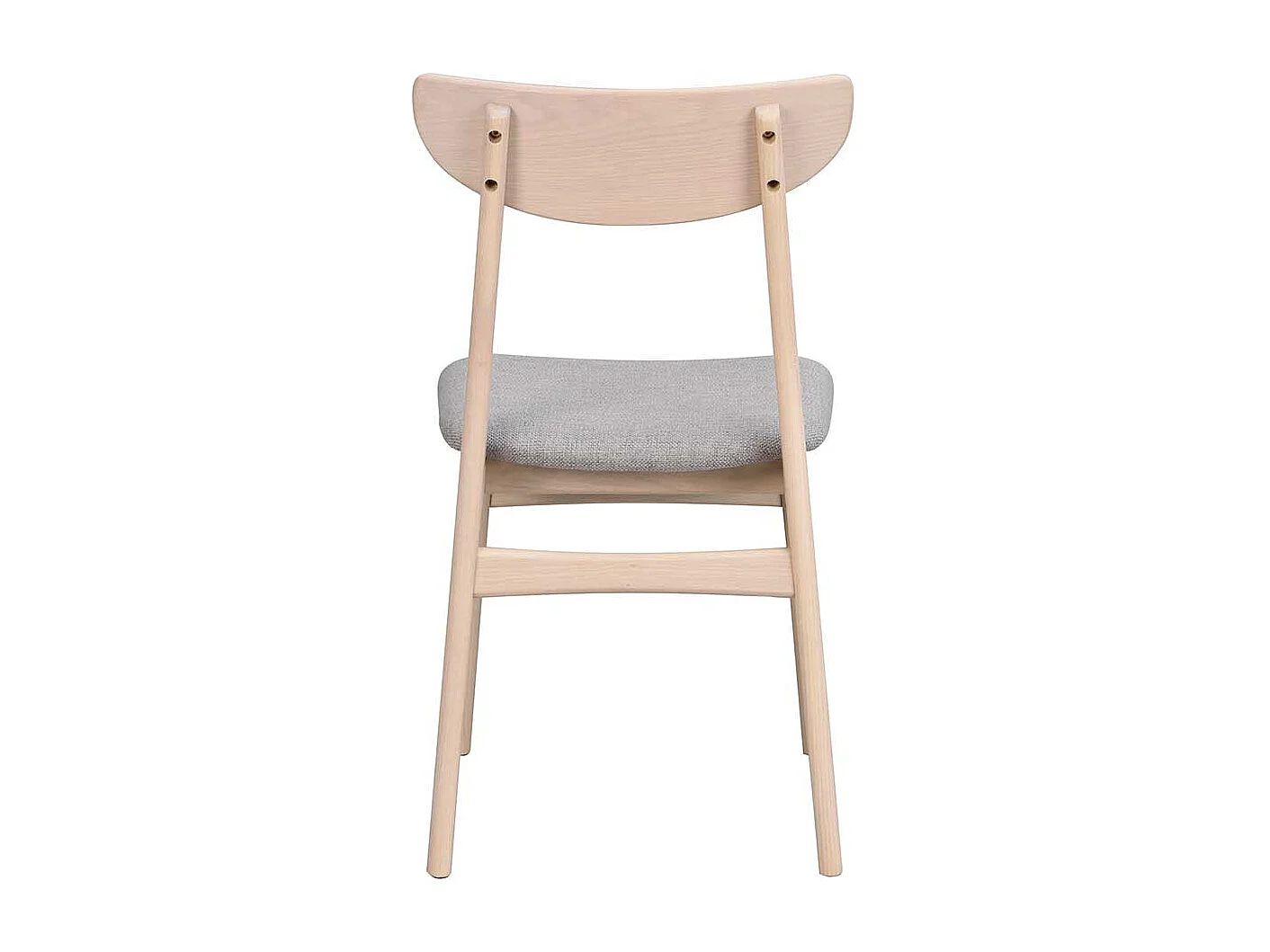 Skandi Stühle in Hellgrau Stoff Holz White Wash (2er Set)