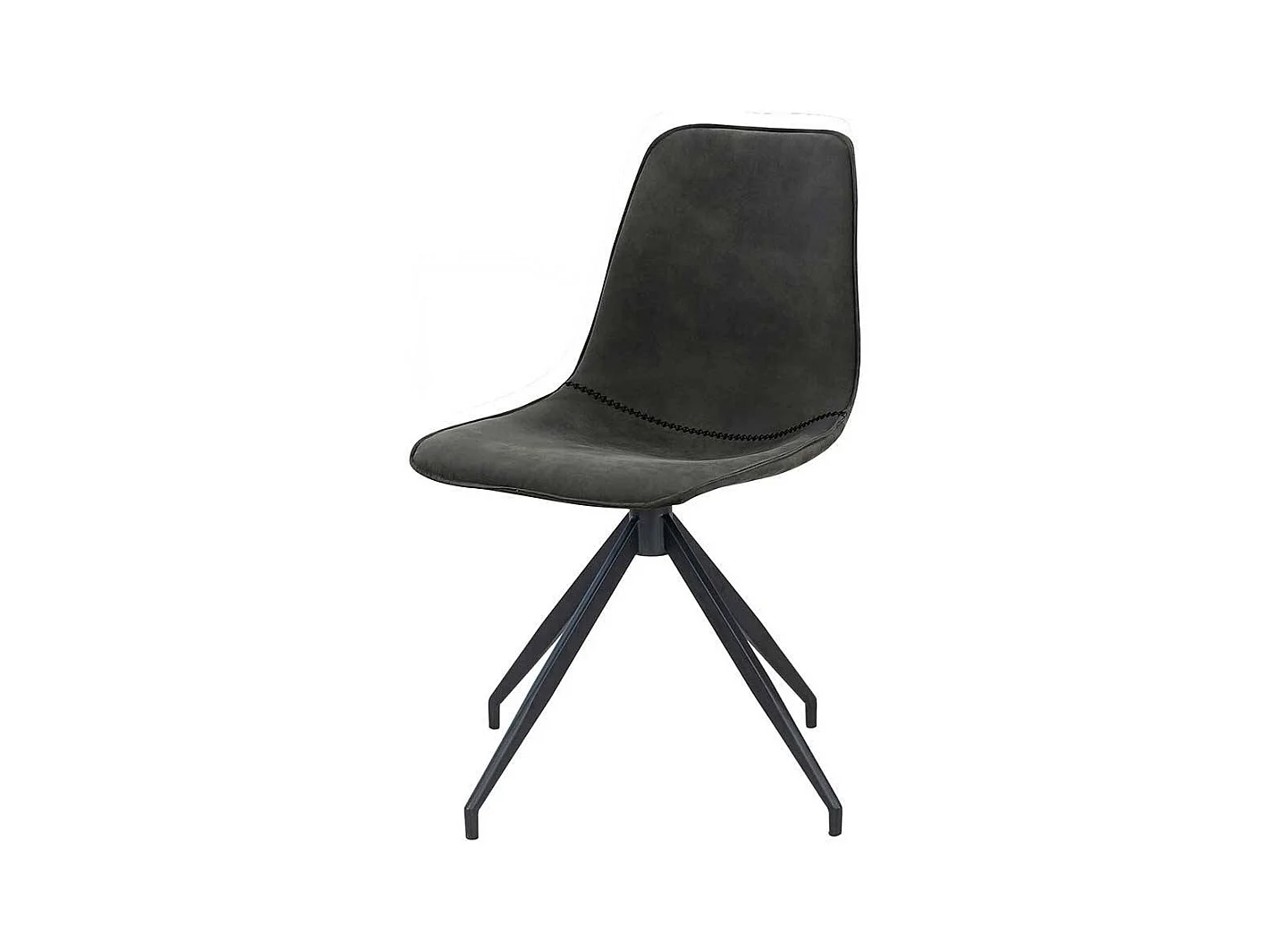 Esstisch Stühle Set aus Microfaser und Metall drehbar (2er Set)