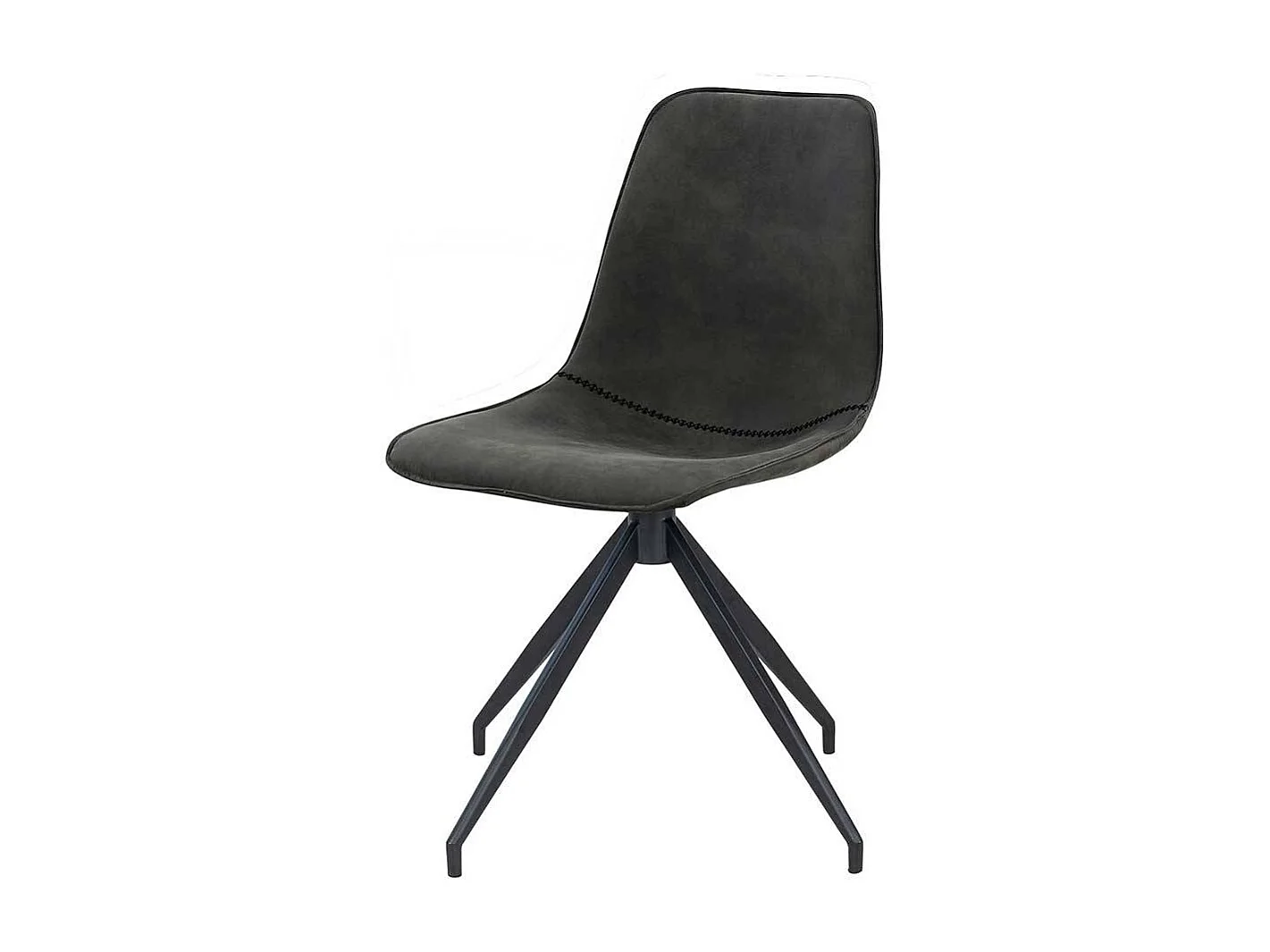 Esstisch Stühle Set aus Microfaser und Metall drehbar (2er Set)