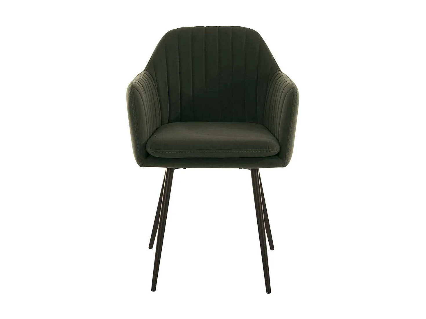 Esstischstuhl Samtvelours in Dunkelgrün Gestell aus Metall (2er Set)