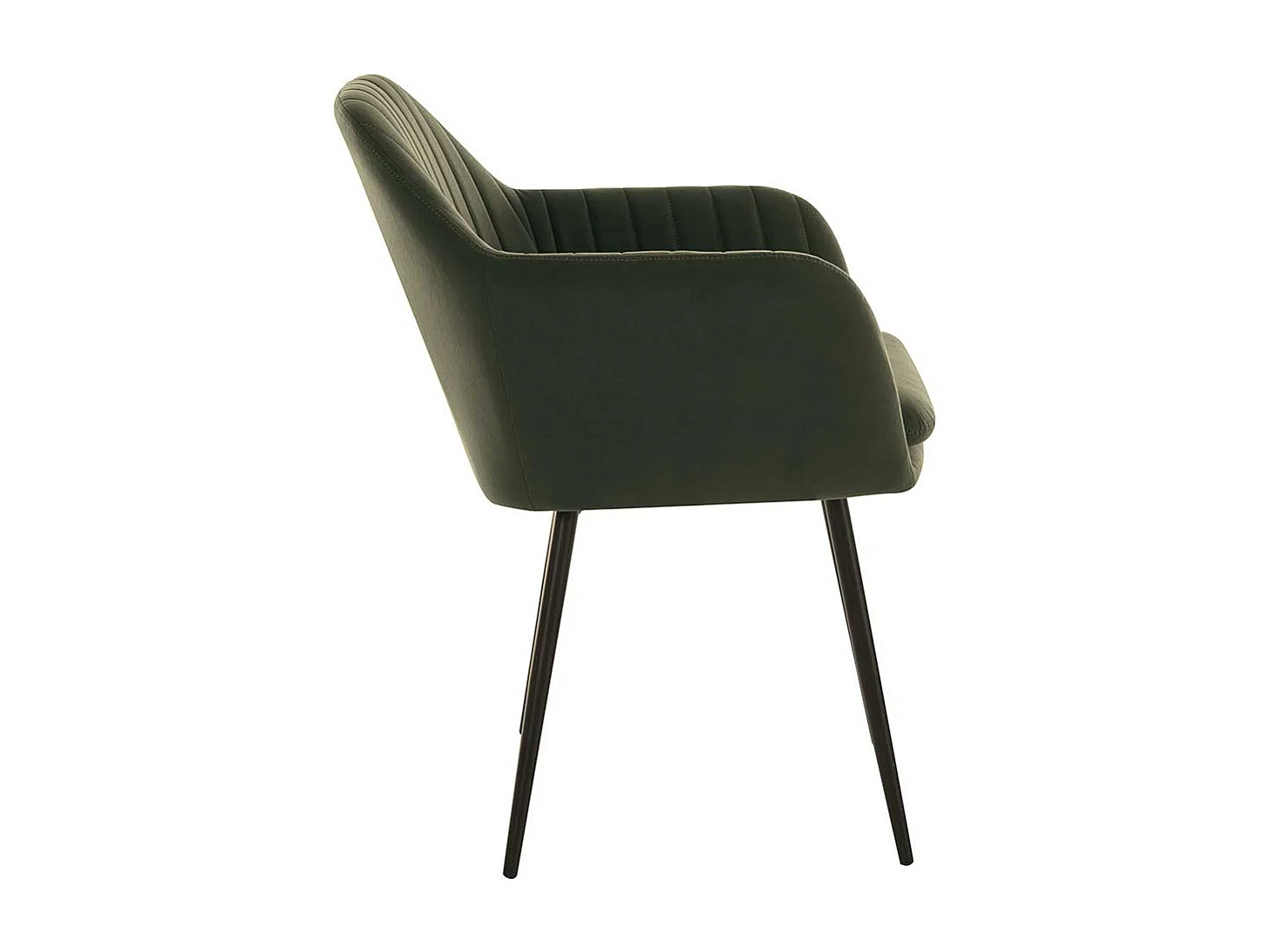 Esstischstuhl Samtvelours in Dunkelgrün Gestell aus Metall (2er Set)