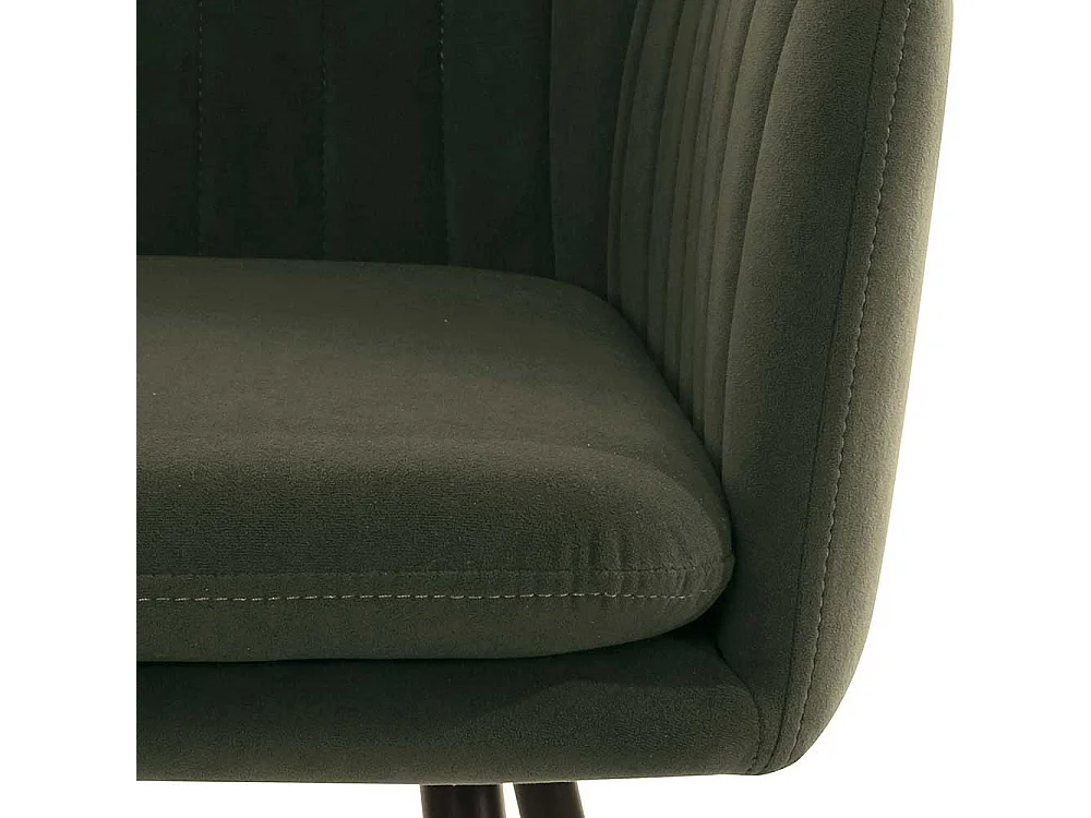 Esstischstuhl Samtvelours in Dunkelgrün Gestell aus Metall (2er Set)