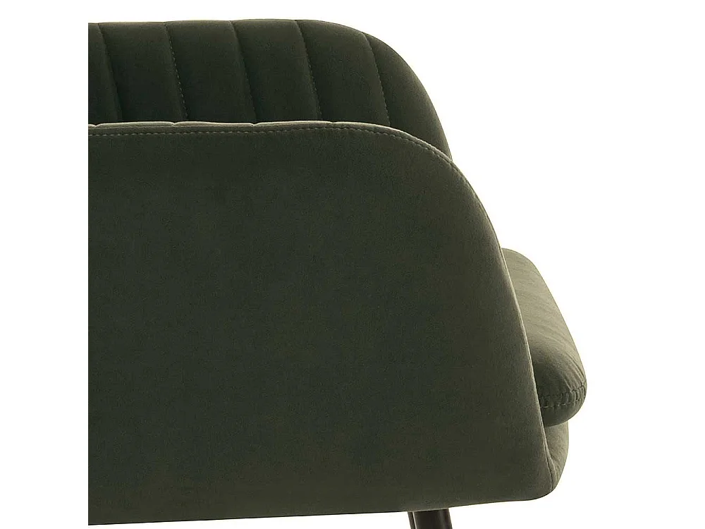 Esstischstuhl Samtvelours in Dunkelgrün Gestell aus Metall (2er Set)