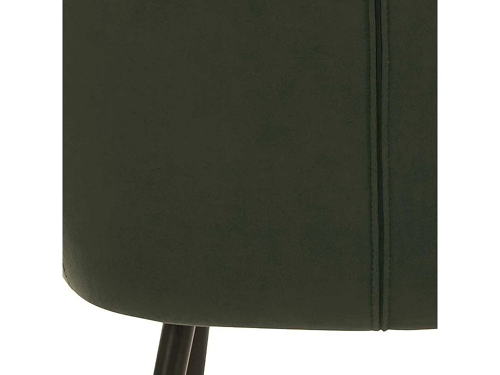 Esstischstuhl Samtvelours in Dunkelgrün Gestell aus Metall (2er Set)