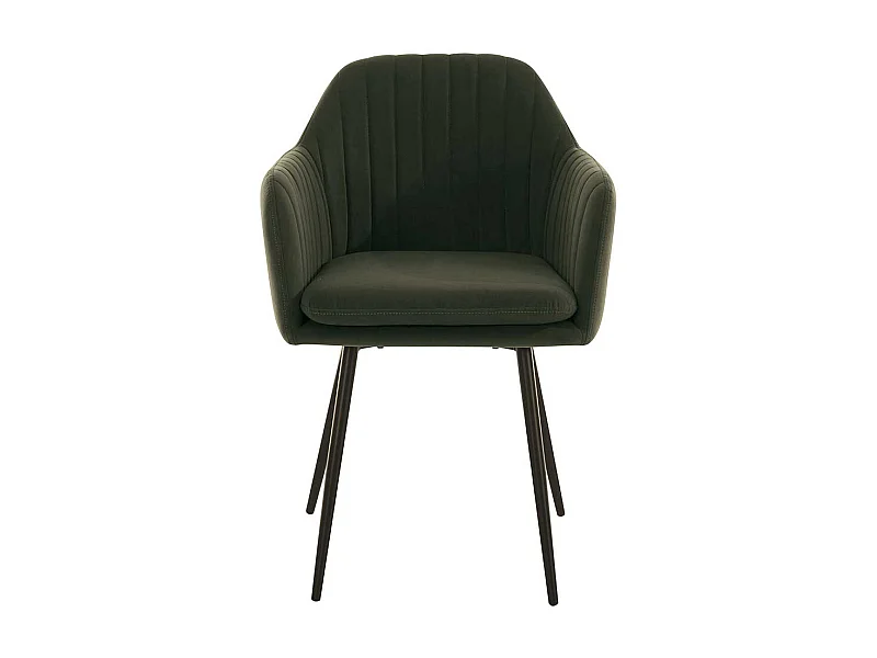 Esstischstuhl Samtvelours in Dunkelgrün Gestell aus Metall (2er Set)