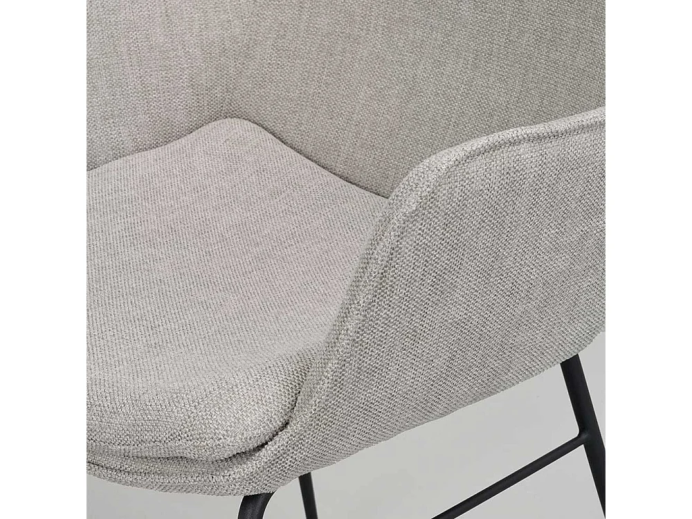 Polsterstuhl Esszimmer Set in Hellgrau Gestell aus Metall (2er Set)